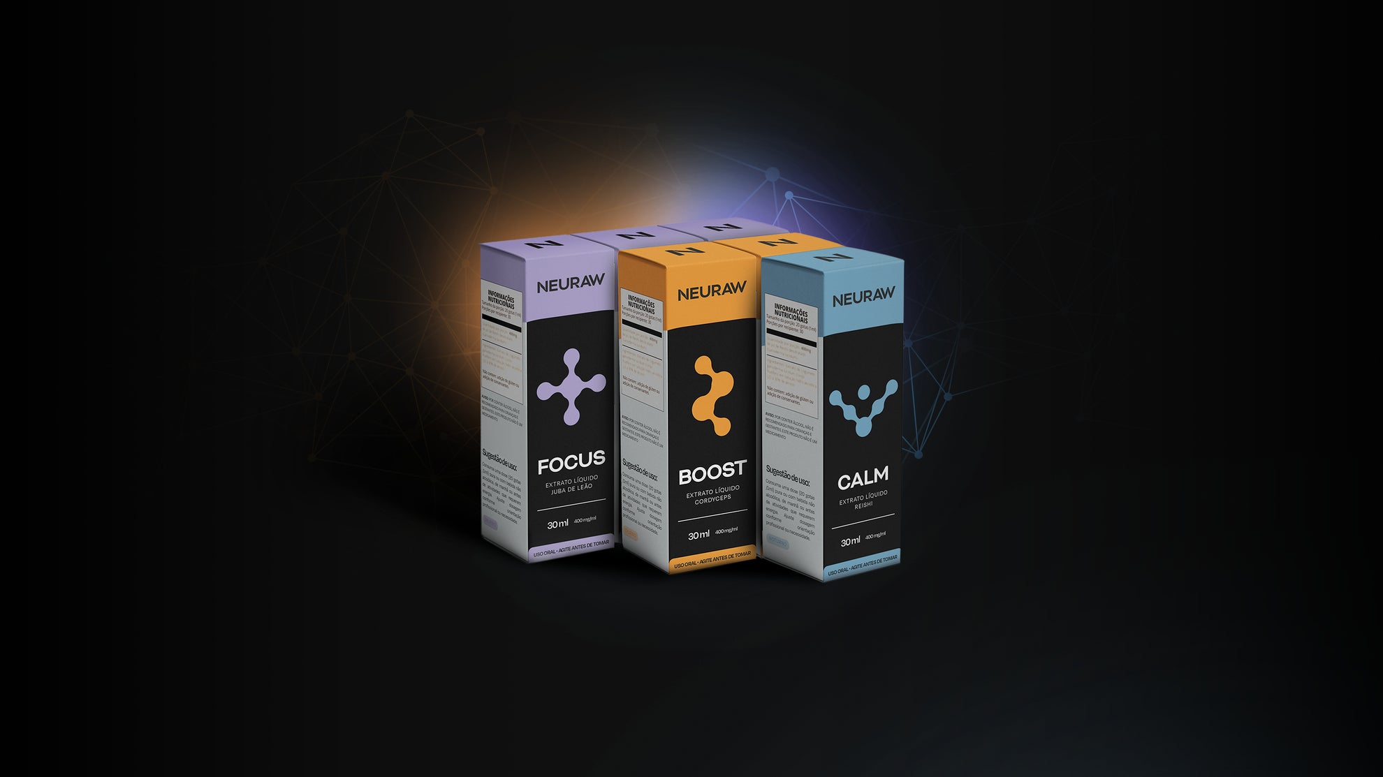 Kit Performance com 6 Frascos -  1 Extrato Reishi, 3 Extratos Juba de Leão e 2 Extratos Cordyceps - 30 ml (cada)