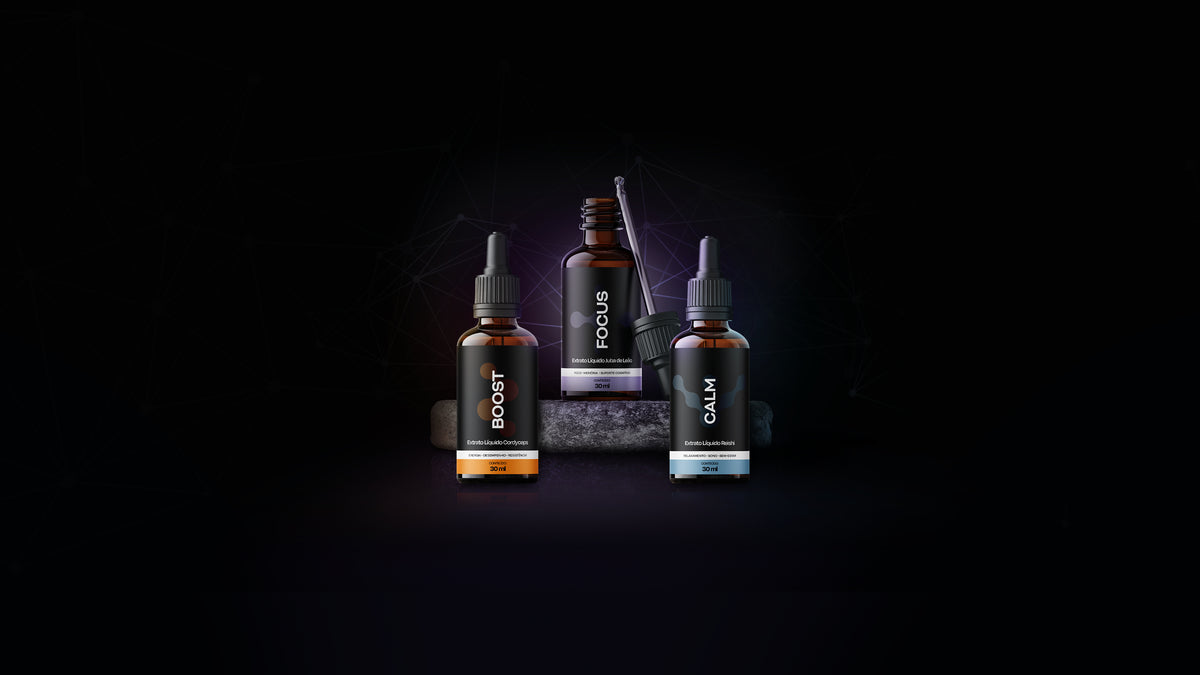 Kit Core - Extrato Reishi, Juba de Leão e Cordyceps - 30 ml (cada)