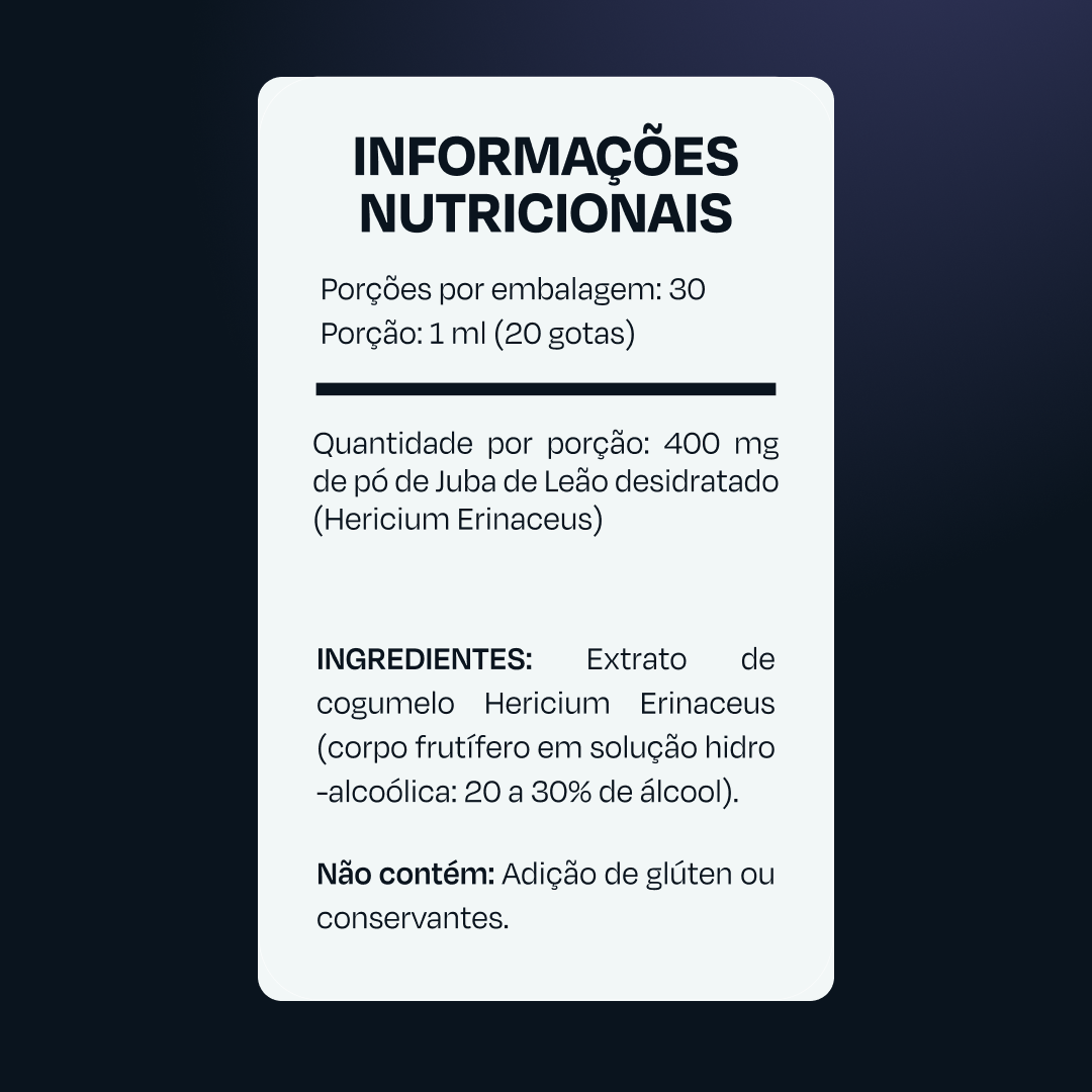 Neuraw Focus - Extrato Líquido Juba de Leão
